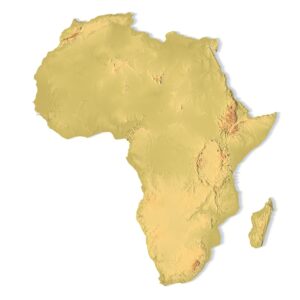 Africa 3D Print Model – Mercator Projection, Topographic Relief Map for 3D Printing & CNC