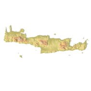 Crete Island 3D topographic map STL for 3D printing