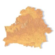 3D terrain model of Belarus in STL format, front view