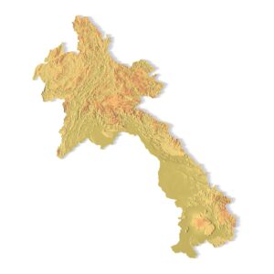 3D terrain model of Laos in STL format, front view