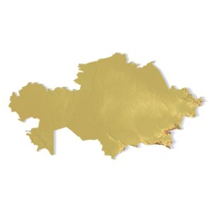 3D terrain model of Kazakhstan in STL format, front view