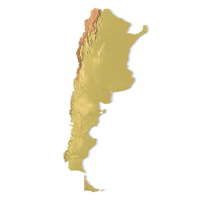 Detailed 3D model of Argentina’s terrain for printing
