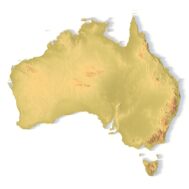 Printable 3D terrain model of Australia with elevation detail