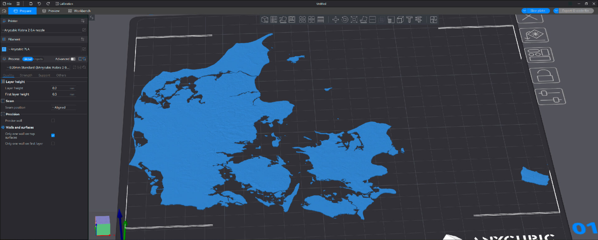 Denmark Topographic Map STL Model for 3D Printing & CNC Use