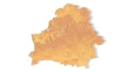 Close-up of Belarus terrain in STL model