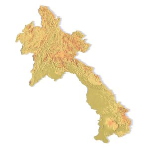 STL file of Laos map for CNC and 3D printing
