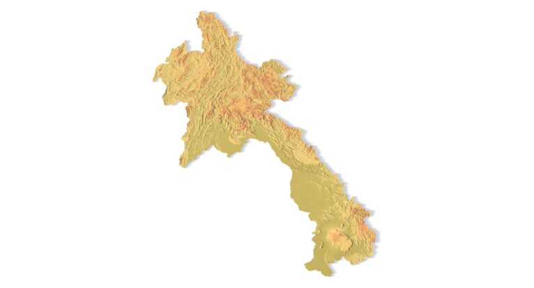 STL file of Laos map for CNC and 3D printing