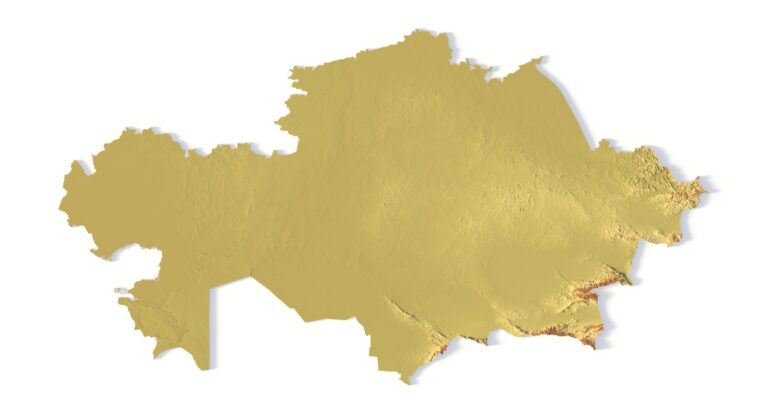 STL file of Kazakhstan map for CNC and 3D printing