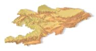 STL file of Kyrgyzstan map for CNC and 3D printing