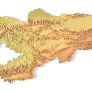STL file of Kyrgyzstan map for CNC and 3D printing