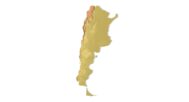 Front view of Argentina topographic STL for terrain modeling