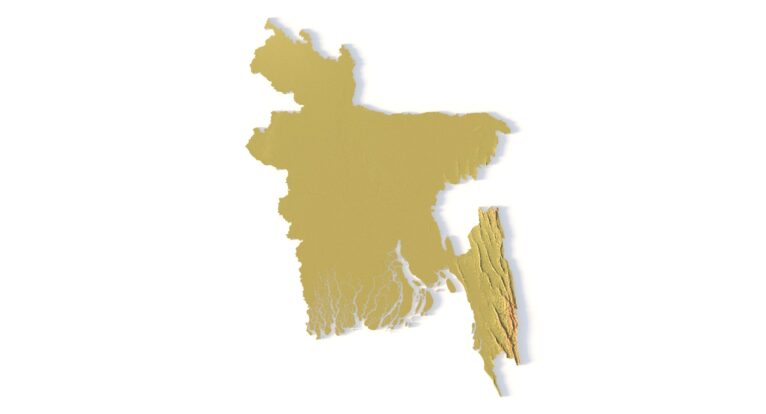 Close-up of Bangladesh’s river deltas in STL model