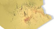 3D front view of Algeria terrain STL model