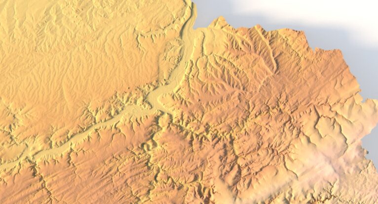 Digital elevation terrain of Belgium in STL format