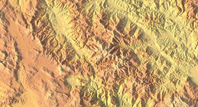 Digital elevation terrain of Bosnia & Herzegovina in STL format