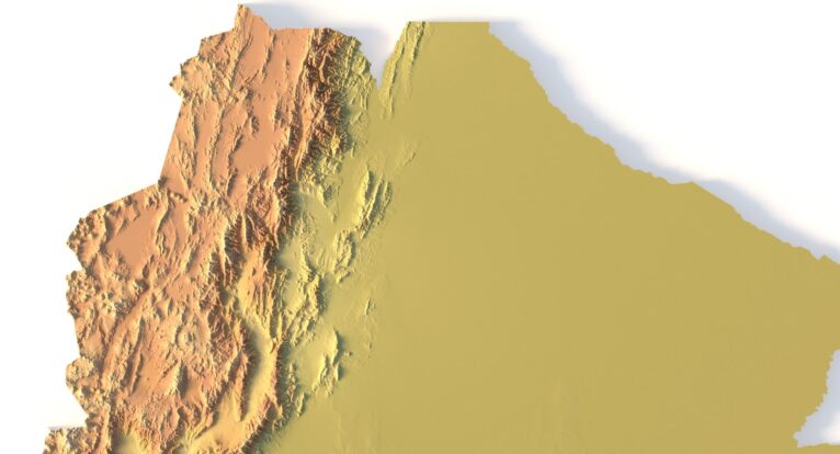 Argentina topography map compatible with CNC machines