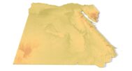 Isometric render of Egypt’s STL topographic map