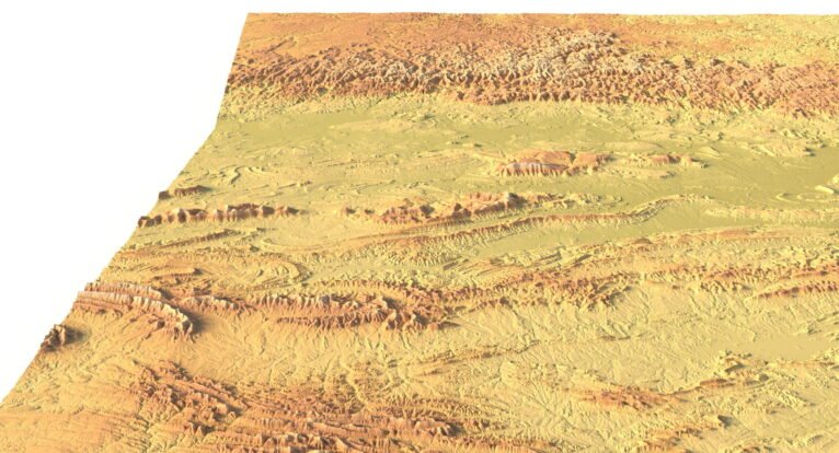 Arizona digital elevation model STL terrain map