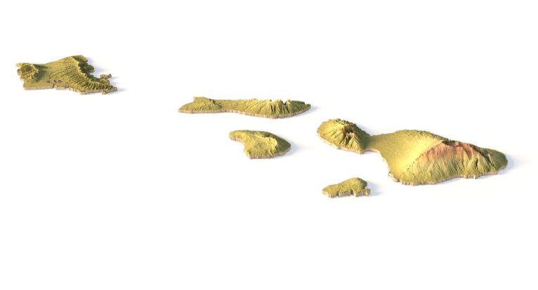 Digital Elevation Model of Hawaii in STL