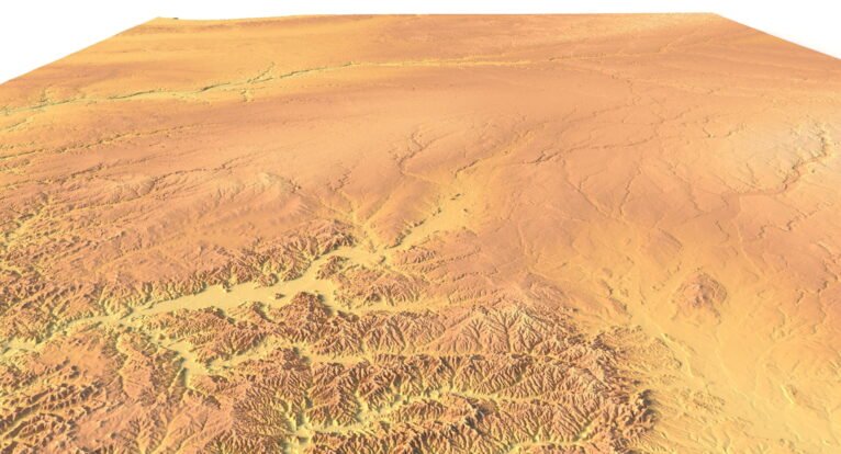 Indiana digital elevation model STL terrain map