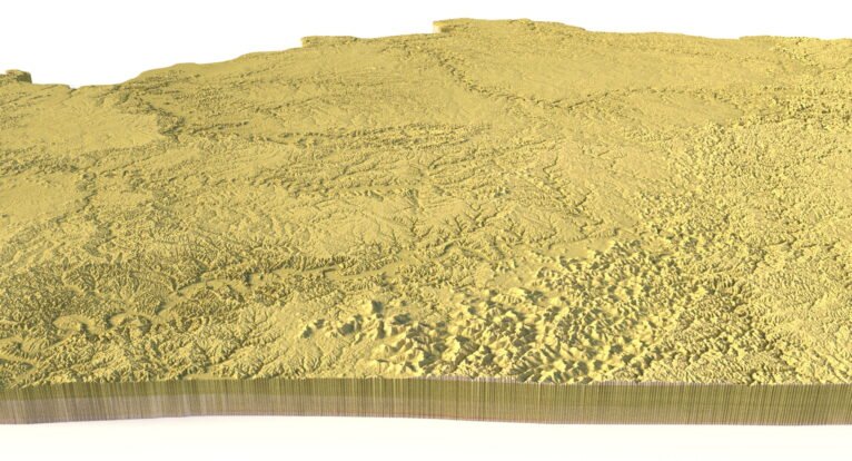 Kentucky digital elevation model STL terrain map