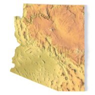 Arizona topographic map STL 3D terrain model