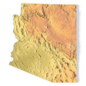Arizona topographic map STL 3D terrain model