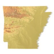 Arizona topographic map STL 3D terrain model