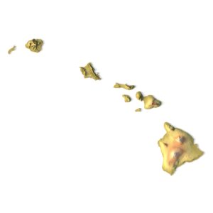 Hawaii Topographic STL Map – Front View
