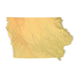 Iowa topographic map STL 3D terrain model