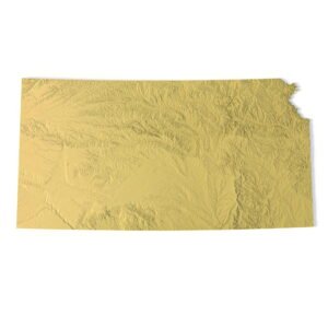 Kansas topographic map STL 3D terrain model