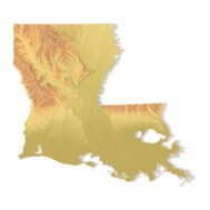 Louisiana topographic map STL 3D terrain model