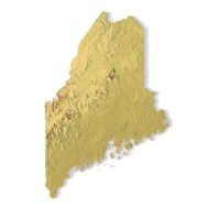Maine topographic map STL 3D terrain model