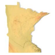 Minnesota topographic map STL 3D terrain model