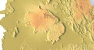Close-up of Laos’ mountainous terrain in STL model