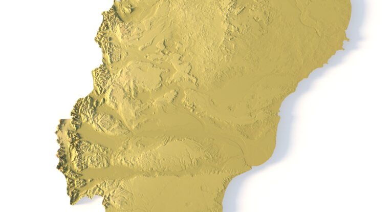Printable STL terrain of Argentina for various 3D printers