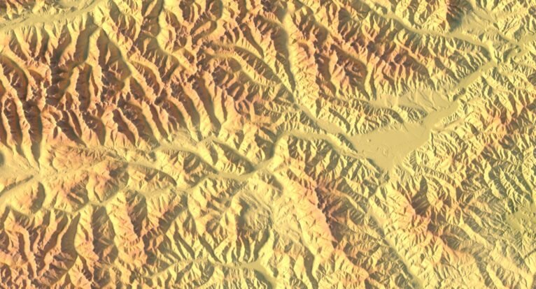 Realistic 3D map of Austria built from elevation data
