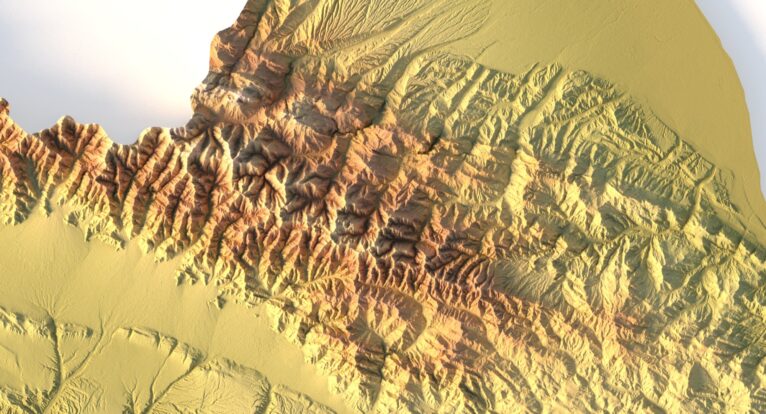 Azerbaijan topographic model for CNC machine use