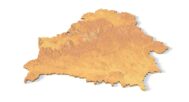 Isometric view of Belarus’s 3D terrain STL map