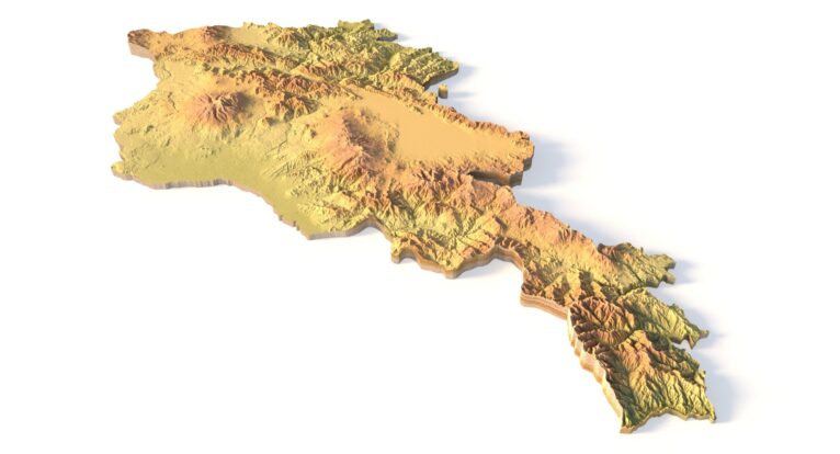 Armenia's landform in realistic 3D printable STL format