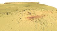 Elevation-based terrain surface of Algeria in 3D format