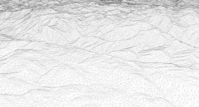 Wireframe view of the Bosnia STL terrain model