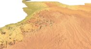 Angola terrain based on digital elevation data