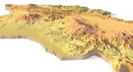 Sculpted Armenia elevation map for printing or carving