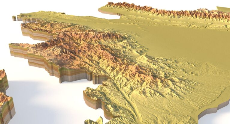 Relief model of Azerbaijan for classroom or art display