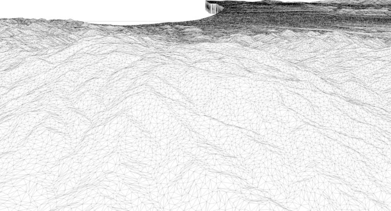 Wireframe view of the Cyprus STL terrain model