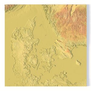 Example of Denmark terrain map printed on SLA 3D printer
