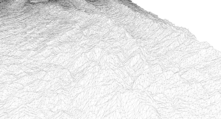 Wireframe view of the Bangladesh STL terrain model