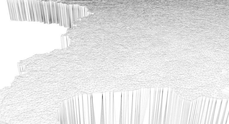 Wireframe view of the Belarus STL terrain model