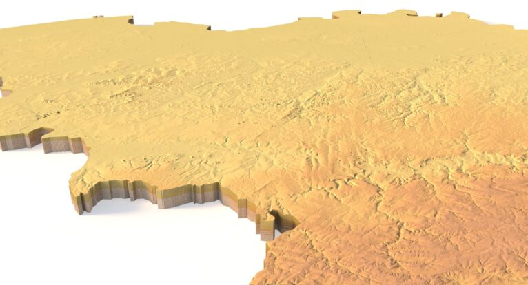 3D relief model of Belgium for education use